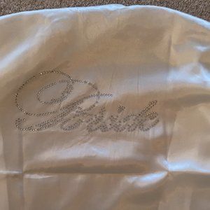 White Bridal Robe with "Bride" in Rhinestones, Sash Included
